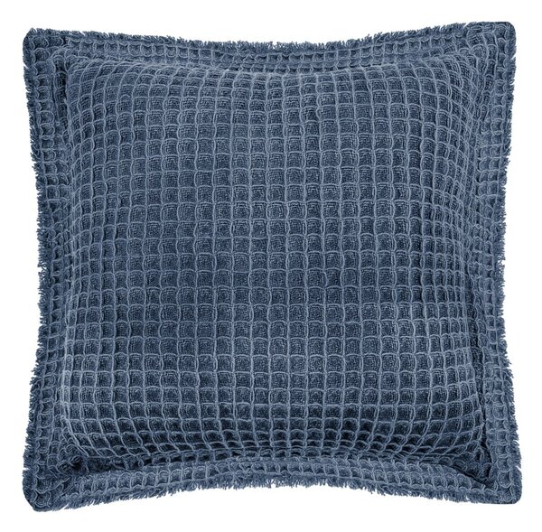 Niebieska bawełniana poduszka dekoracyjna Tiseco Home Studio Waffle, 45x45 cm