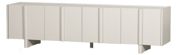 Kremowa modułowa szafka pod TV z litego drewna sosnowego 200x53 cm Basu – WOOOD