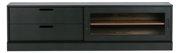 Czarna szafka pod TV z litego drewna sosnowego 180x50 cm James – WOOOD