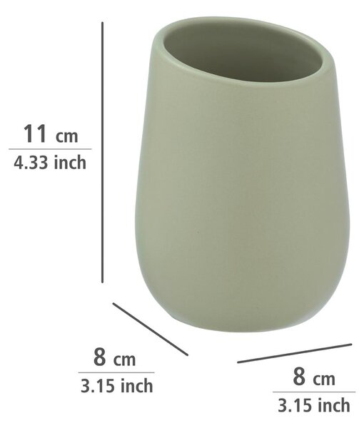 Zielony ceramiczny kubek na szczoteczki do zębów Wenko Badi