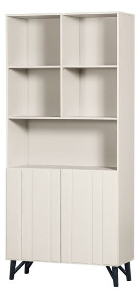 Kremowy regał z litego drewna sosnowego 90x200 cm Miller – WOOOD