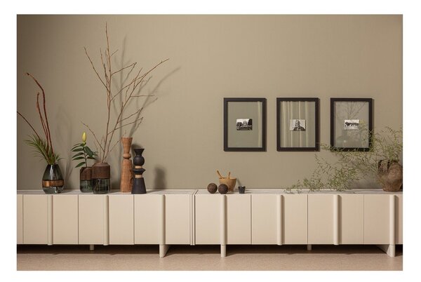 Kremowa modułowa szafka pod TV z litego drewna sosnowego 200x53 cm Basu – WOOOD