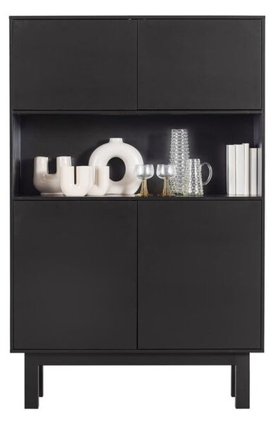 Czarna szafka z litego drewna sosnowego 110x170x40 cm Finca – WOOOD