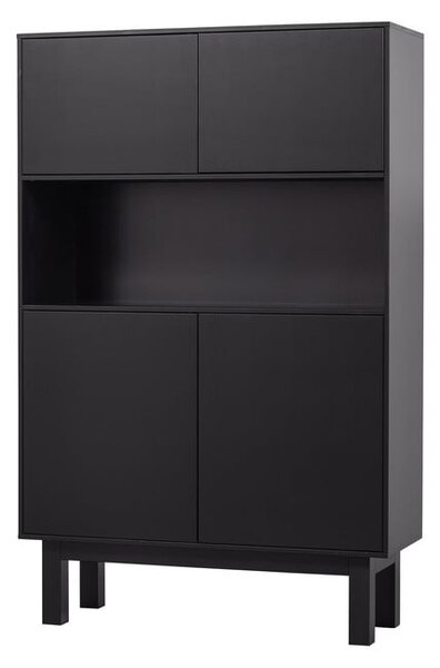 Czarna szafka z litego drewna sosnowego 110x170x40 cm Finca – WOOOD