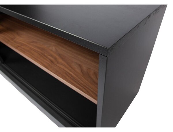 Czarna szafka pod TV z litego drewna sosnowego 180x50 cm James – WOOOD