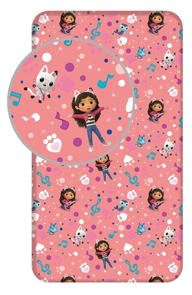 Bawełniane prześcieradło dziecięce z gumką 90x200 cm Gabby's Dollhouse – Jerry Fabrics
