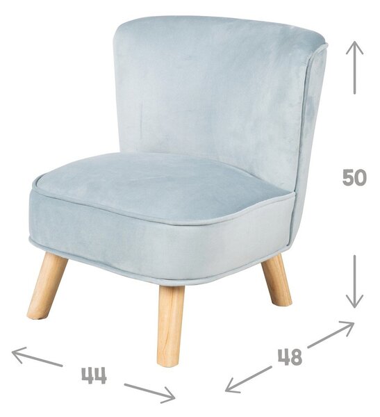 Jasnoniebieski aksamitny fotel dziecięcy Lil Sofa – Roba