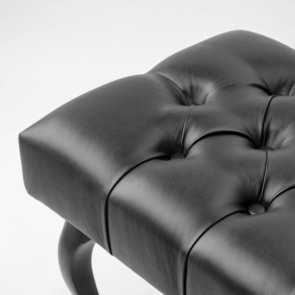Ławka pikowana Chesterfield Black Skin