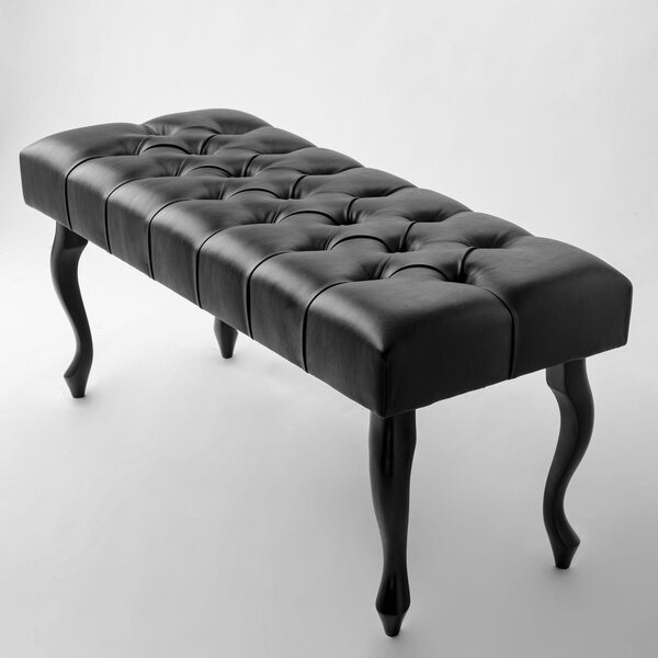 Ławka pikowana Chesterfield Black Skin