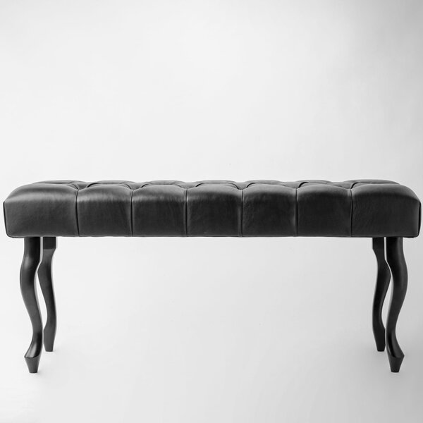 Ławka pikowana Chesterfield Black Skin