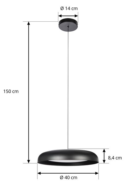 Lampa wisząca Florie Lindby, czarny, salon / jadalnia, metal, nowoczesny