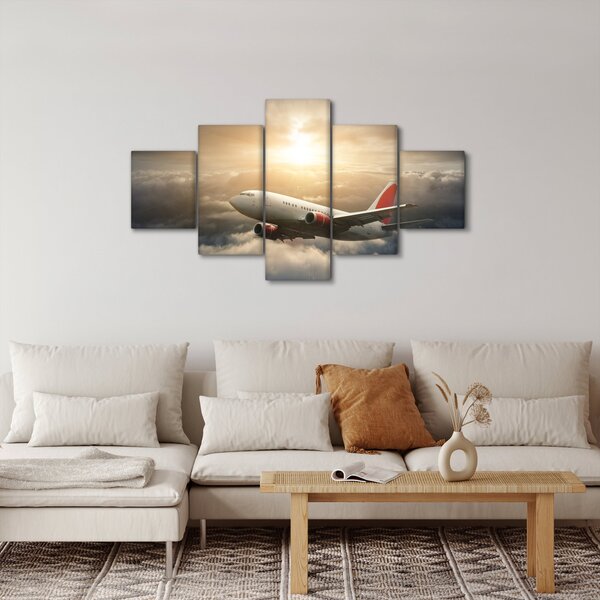 Obraz - Samolot w chmurach (125x70 cm)