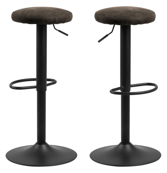 Szary tapicerowany hoker z regulowaną wysokością (wysokość siedziska 62 cm) Finch – Actona