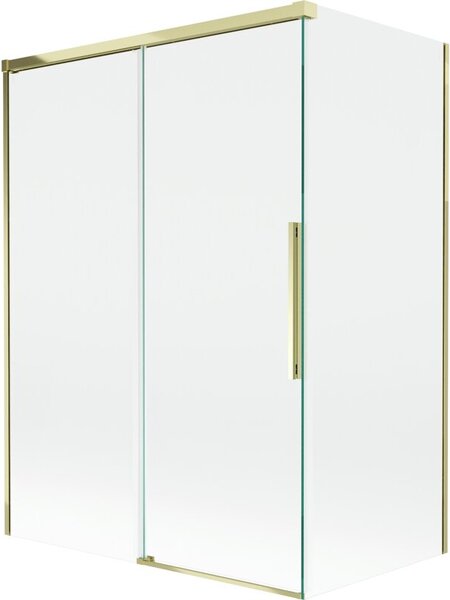 Mexen Rox parawan nawannowy 2-skrzydłowy rozsuwany 120 + 70 x 150 cm, transparent, złoty - 8C9-120-070-50-00
