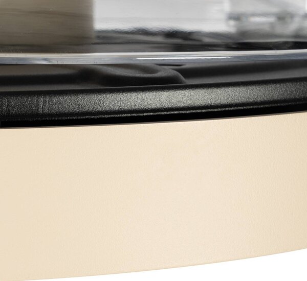Wentylator sufitowy LED Lindby Orasu, Ø 107 cm, beżowy, CCT Orasu, kremowy / amber, salon / jadalnia, metal, nowoczesny