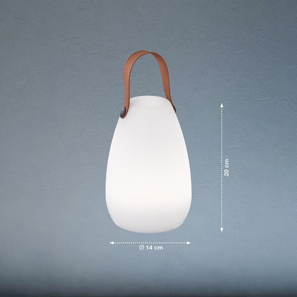 Biało-brązowa lampa stołowa LED (wysokość 20 cm) Ruby – Fischer & Honsel