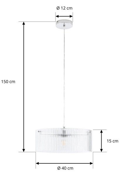Lampa wisząca Meritt Lucande, możliwość ściemniania, przezroczysty / transparentny, salon / jadalnia, szkło, nowoczesny