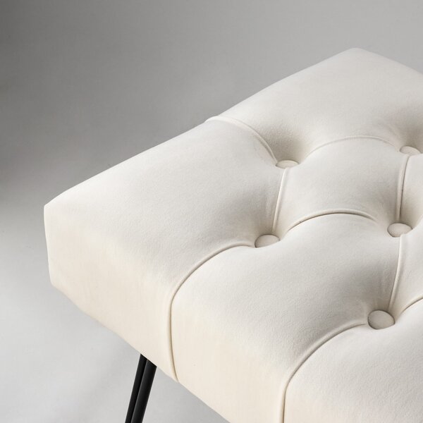 Ławka Pikowana Industrialna PIN Cream - LOFT