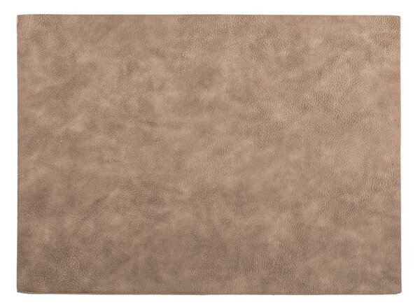 Brązowa mata stołowa z imitacji skóry ZicZac Troja Rectangle, 33x45 cm
