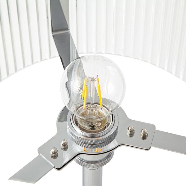 Lampa stojąca Meritt Lucande, chromowy / srebrny, salon / jadalnia, szkło, nowoczesny