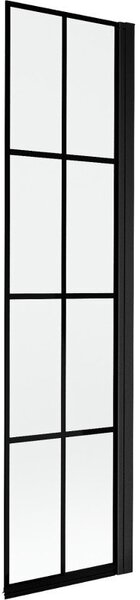 Mexen Mist parawan nawannowy 1-skrzydłowy prawy 50 x 150 cm, czarna kratka, czarny - 8A9-050-001-70-77-P