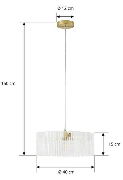 Lampa wisząca Meritt Lucande, możliwość ściemniania, przezroczysty / transparentny, salon / jadalnia, szkło, nowoczesny