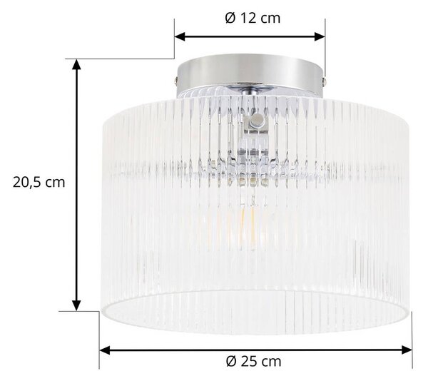 Lampa sufitowa Meritt Lucande, możliwość ściemniania, przezroczysty / transparentny, salon / jadalnia, szkło, nowoczesny