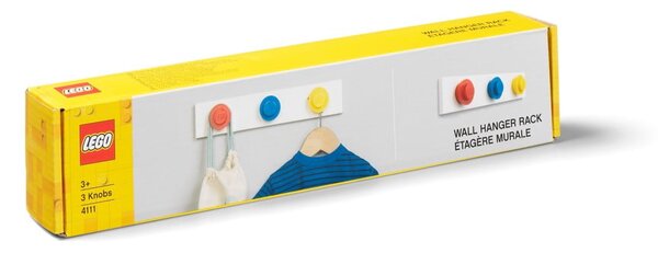 Wieszak ścienny w czerwonym, niebieskim i żółtym kolorze LEGO®