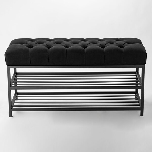 Ławka Pikowana do przedpokoju Industrialna DOUBLE SHELF