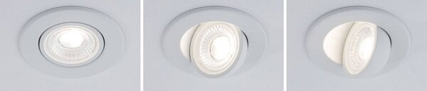 Paulmann – spot wpuszczany Zina, biały, Ø 9 cm, IP65, z regulacją kąta możliwość ściemniania, biały / opal, łazienka, tworzywo sztuczne, nowoczesny