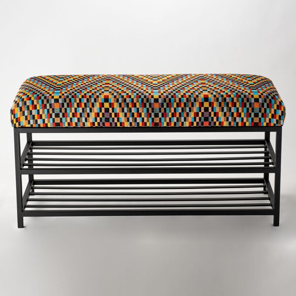 Ławka tapicerowana do przedpokoju Industrialna DOUBLE SHELF BARCELONA