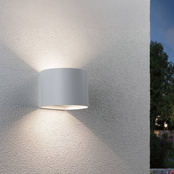 Paulmann Zasilana akumulatorowo zewnętrzny kinkiet LED Nyora, biała, 14 cm, czujnik, IP44 Nyora, biały / opal, łazienka, aluminium, nowoczesny
