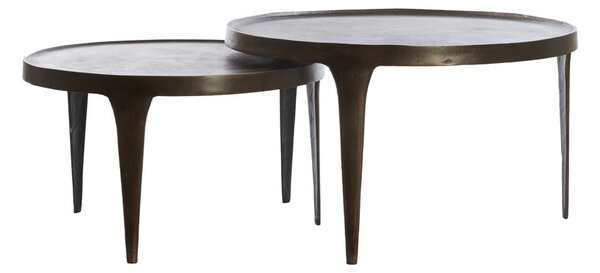 Brązowe okrągłe stoliki zestaw 2 szt. ø 75 cm Tobias – Light & Living