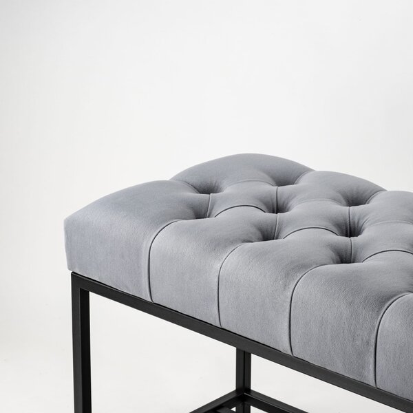Ławka Pikowana do przedpokoju Industrialna SOFT SHELF BLANCA