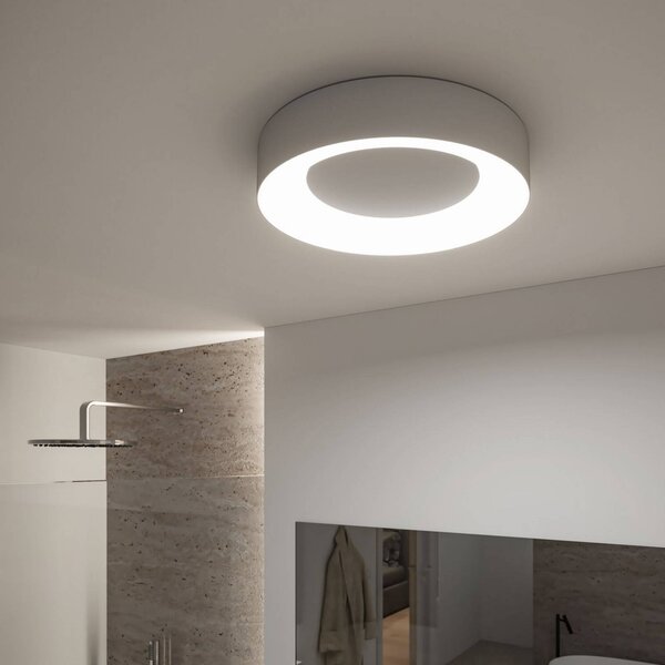 Paulmann Lampa sufitowa Smart LED Casca, aluminium, Ø 40 cm, RGBW, IP44 możliwość ściemniania, aluminiowy / szary / cynkowy, salon / jadalnia, metal, nowoczesny