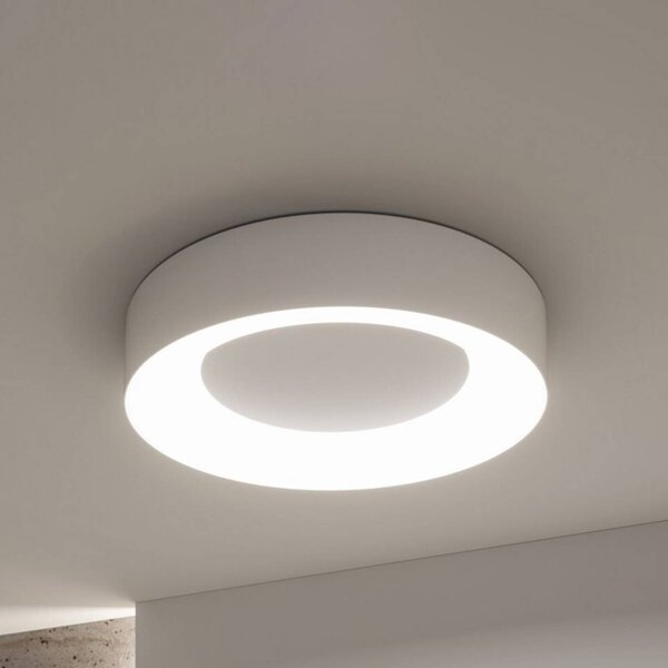 Paulmann Lampa sufitowa Smart LED Casca, biała, Ø 40 cm, RGBW, IP44 możliwość ściemniania, biały / opal, salon / jadalnia, metal, nowoczesny
