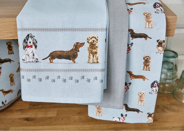 Bawełniane ścierki zestaw 3 szt. 45x65 cm Curious Dogs – Cooksmart ®