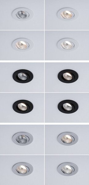 Paulmann – spot wpuszczany LED Viona, Ø 9 cm, regulacja temperatury barwowej możliwość ściemniania, biały / opal, łazienka, metal, nowoczesny