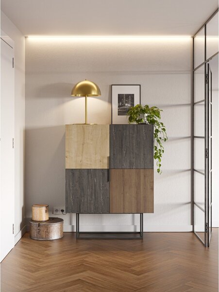 Brązowa szafka w dekorze dębu 100x130 cm Titan – Marckeric