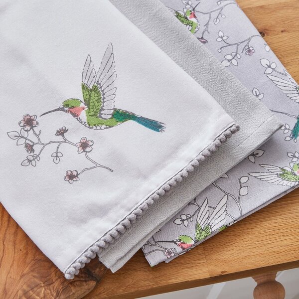 Bawełniane ścierki zestaw 3 szt. 45x65 cm Hummingbirds – Cooksmart ®