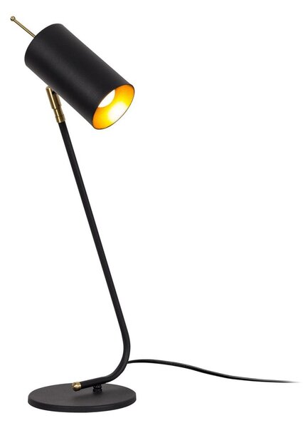 Czarna/w kolorze złota lampa stołowa z metalowym kloszem (wysokość 55 cm) Sivani – Opviq lights
