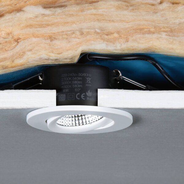 Paulmann – spot wpuszczany LED Viona, Ø 9 cm, regulacja temperatury barwowej możliwość ściemniania, biały / opal, łazienka, metal, nowoczesny