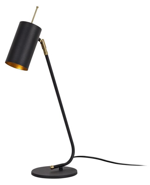 Czarna/w kolorze złota lampa stołowa z metalowym kloszem (wysokość 55 cm) Sivani – Opviq lights