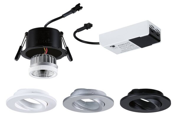 Paulmann – spot wpuszczany LED Viona, Ø 9 cm, regulacja temperatury barwowej możliwość ściemniania, biały / opal, łazienka, metal, nowoczesny