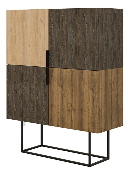 Brązowa szafka w dekorze dębu 100x130 cm Titan – Marckeric