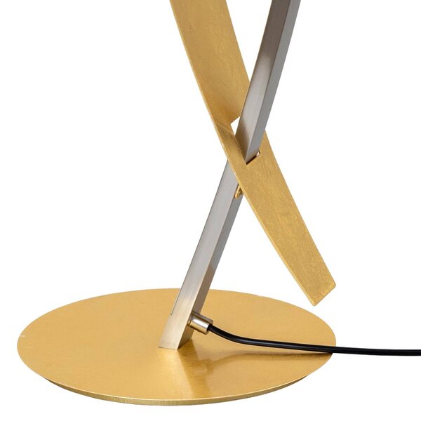Lampa stojąca LED Marija Lucande, możliwość ściemniania, mosiężny / złoty, salon / jadalnia, metal, nowoczesny