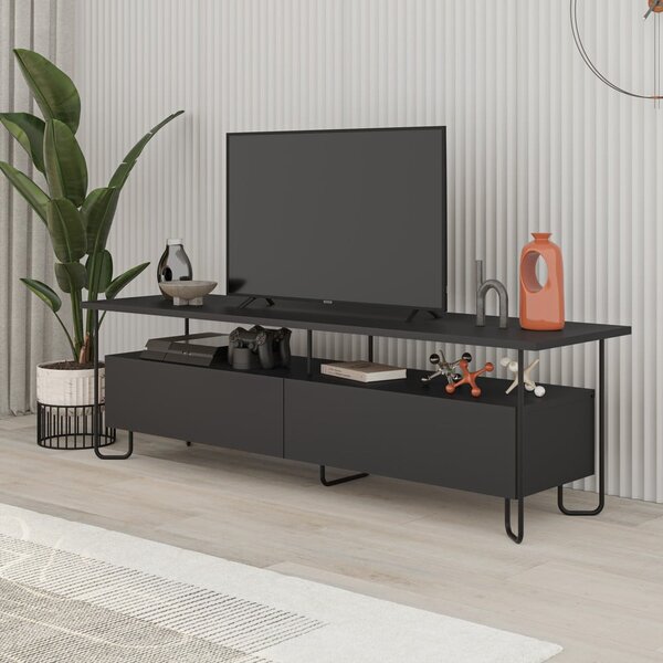 Czarna szafka pod TV 150x45 cm Dilly – Marckeric