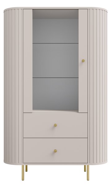 Witryna Lento 98 cm z szufladami - beż piaskowy