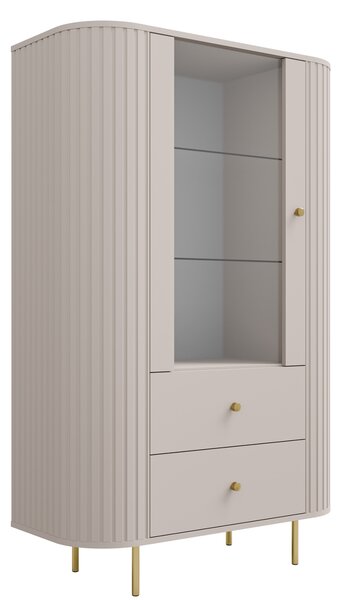 Witryna Lento 98 cm z szufladami - beż piaskowy