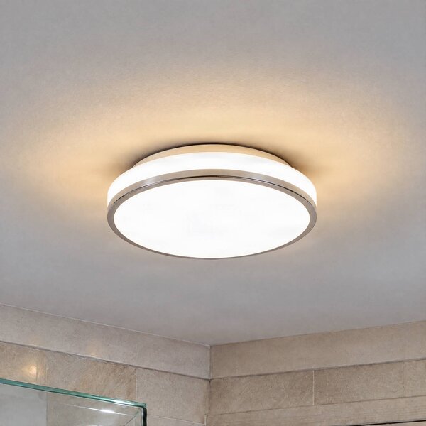 Lampa sufitowa Lyss Lindby, biały / opal, łazienka, szkło, nowoczesny